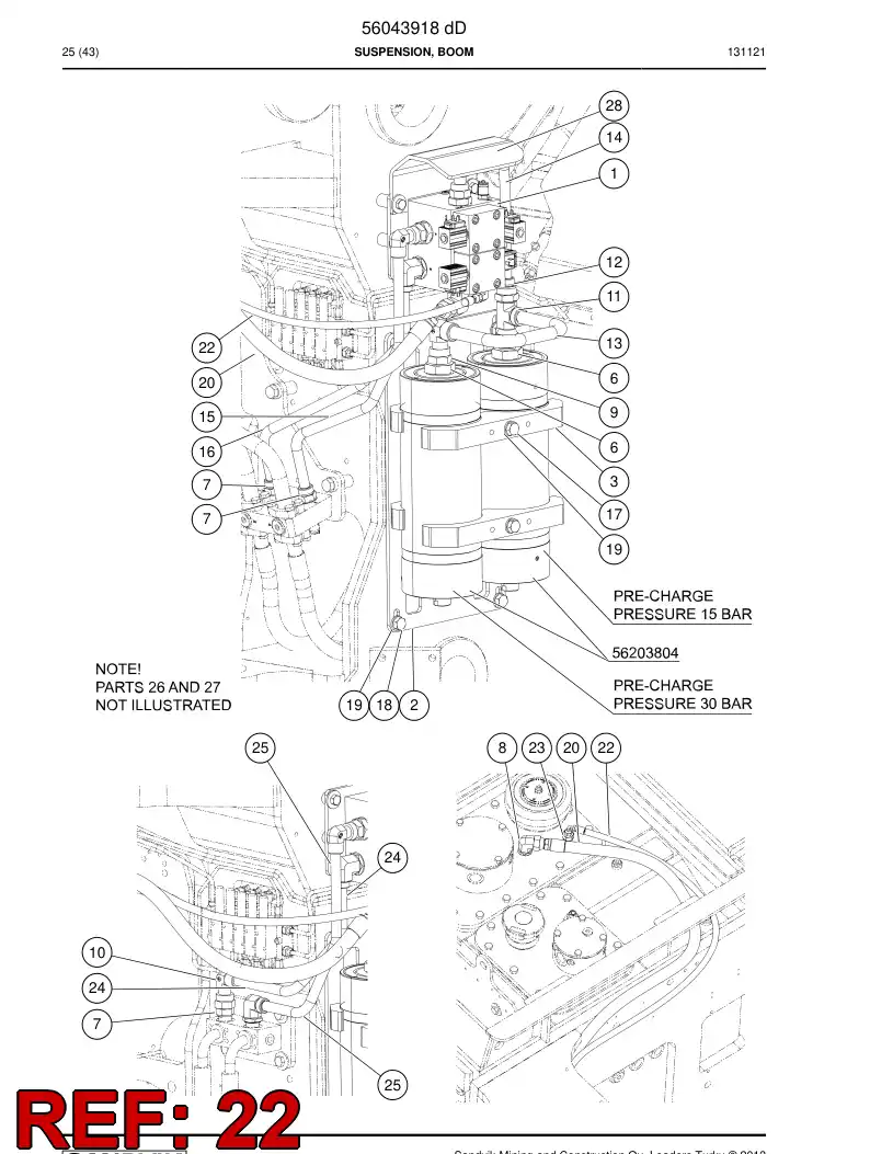 56037650 560 376 50 Hydraulic hose - Sandvik Technical Drawing