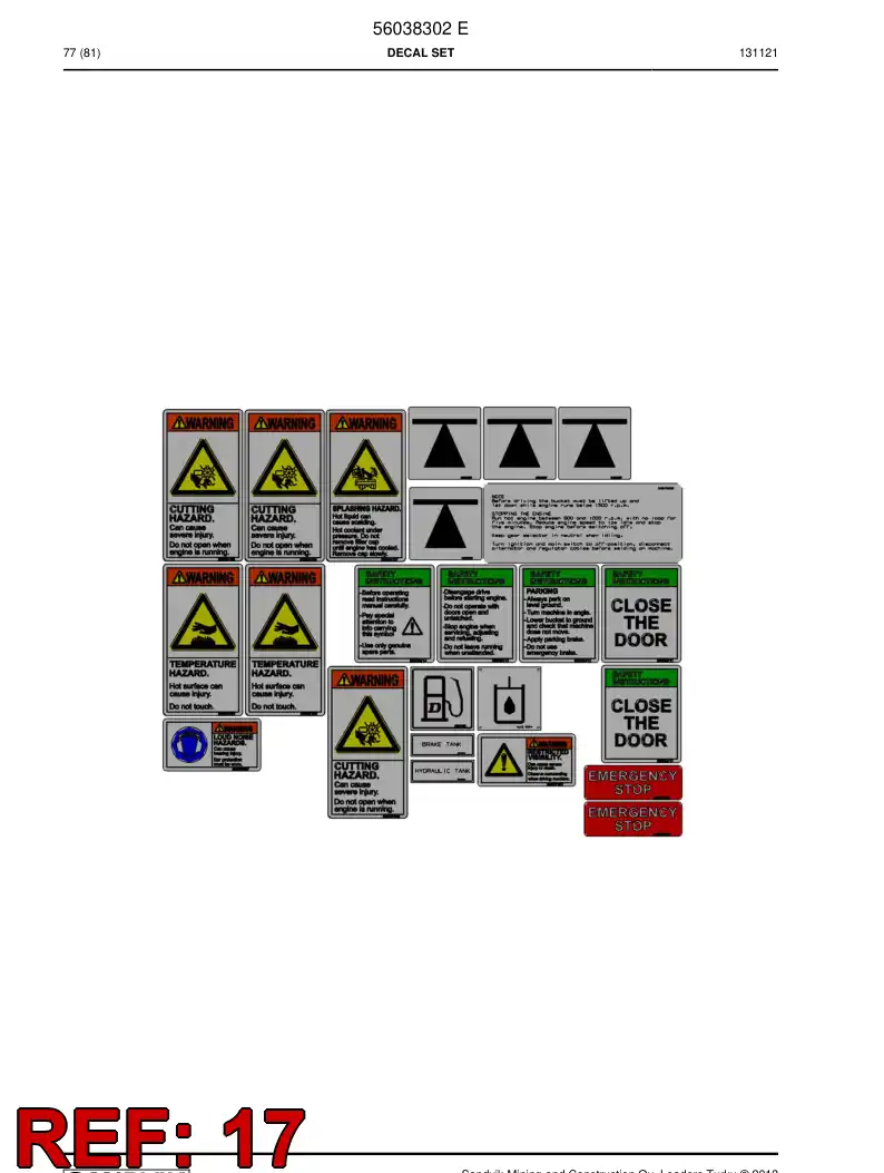 56037658 560 376 58 Warning decal - Sandvik Technical Drawing