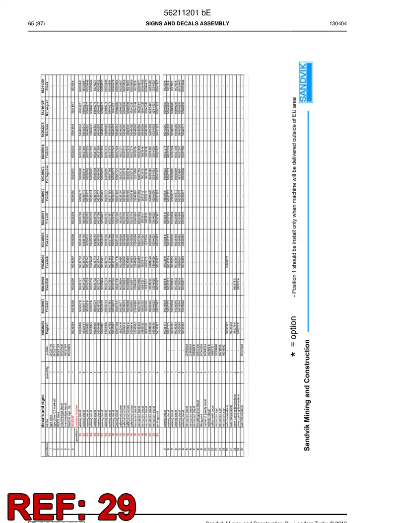 56037812 560 378 12 Decal - Sandvik Technical Drawing