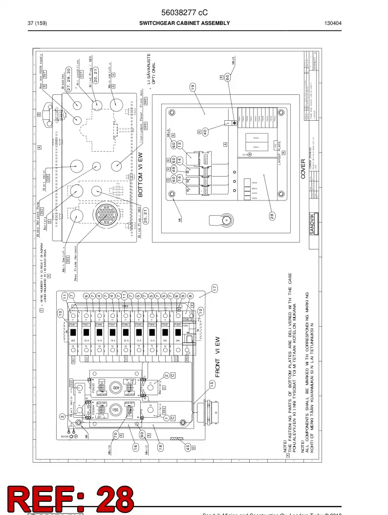 56038275 560 382 75 Decal - Sandvik Technical Drawing