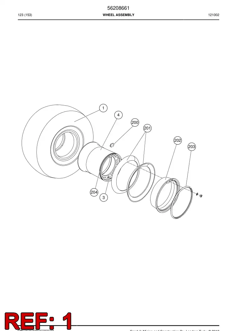 56038340 560 383 40 Tyre - Sandvik Technical Drawing