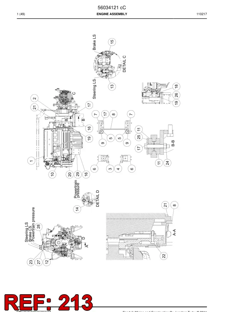 56038483 560 384 83 Belt pulley - Sandvik Technical Drawing