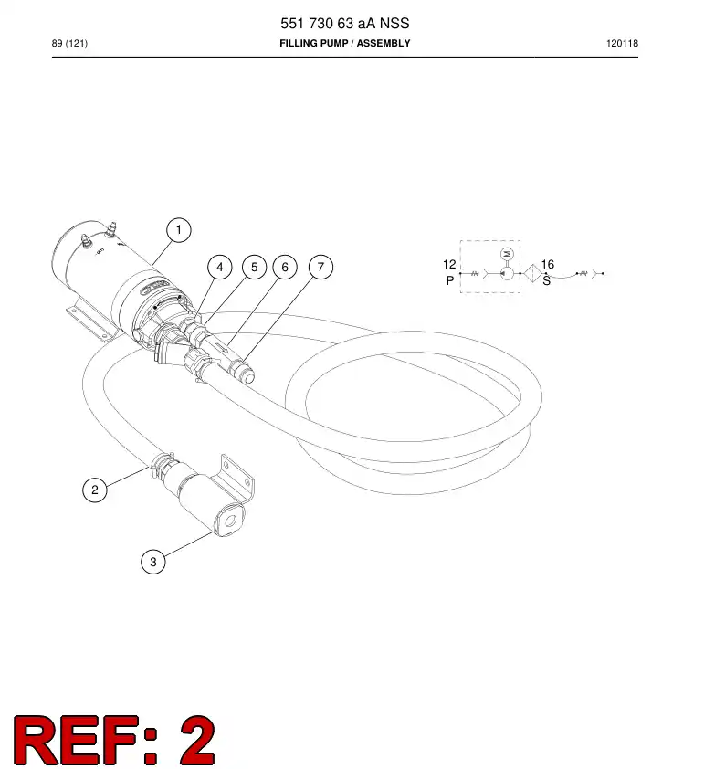 56038511 560 385 11 Suction hose assembly - Sandvik Technical Drawing