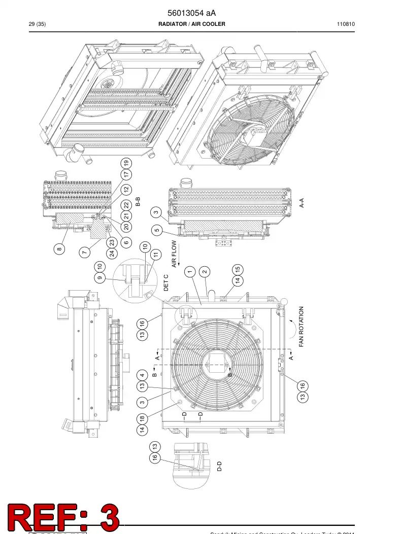 56039359 560 393 59 Fan shroud - Sandvik Technical Drawing