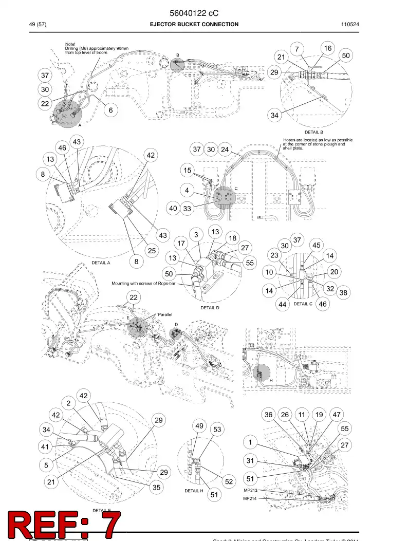 56040153 560 401 53 Mounting plate - Sandvik Technical Drawing