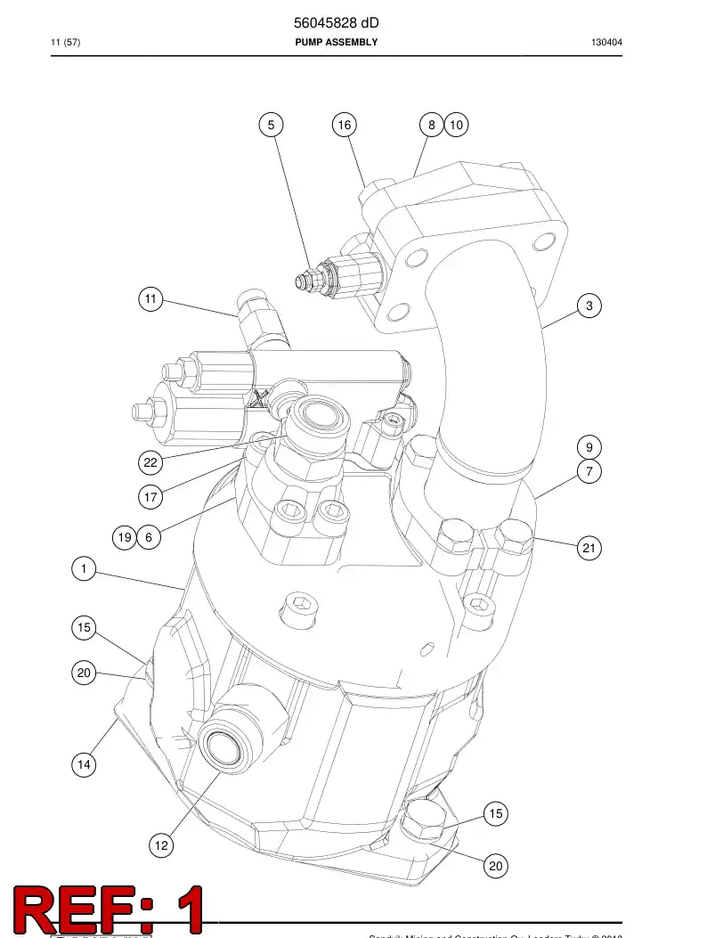 56040321 560 403 21 Pump, PISTON - Sandvik Technical Drawing