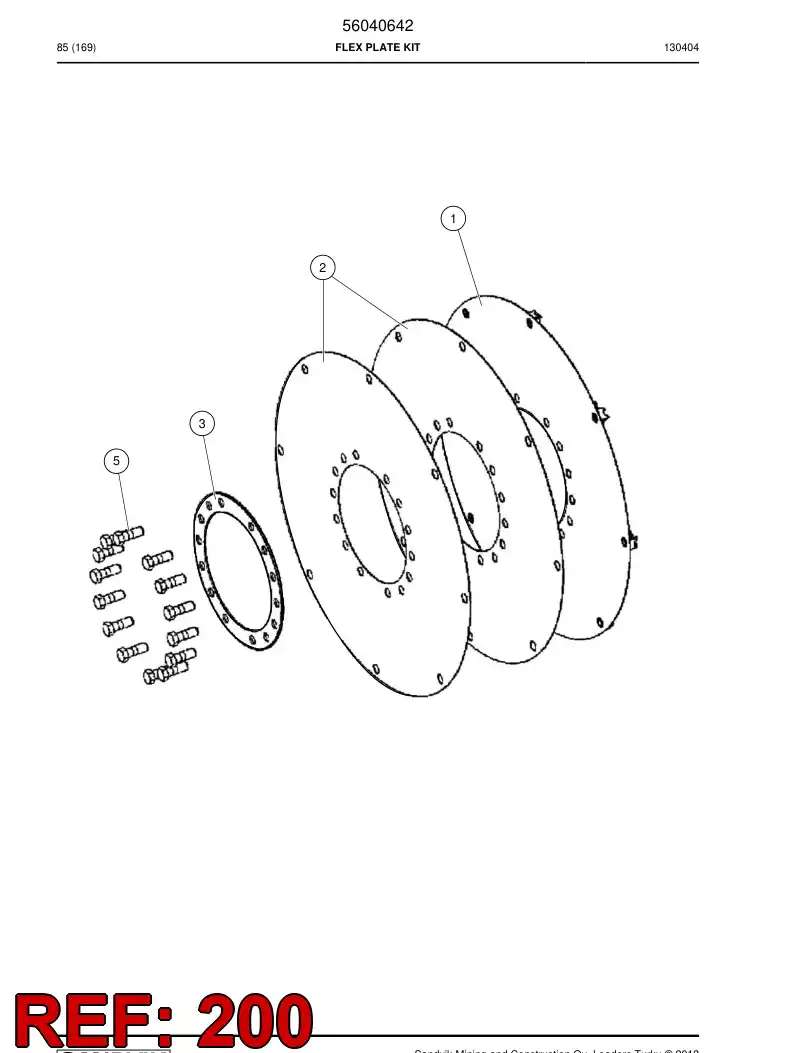 56040643 560 406 43 Flex Plate Kit - Sandvik Technical Drawing