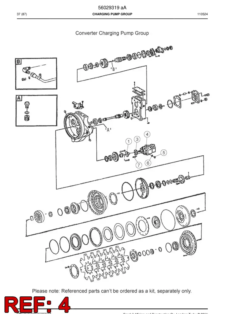 56040645 560 406 45 Hydraulic pump assembly - Sandvik Technical Drawing