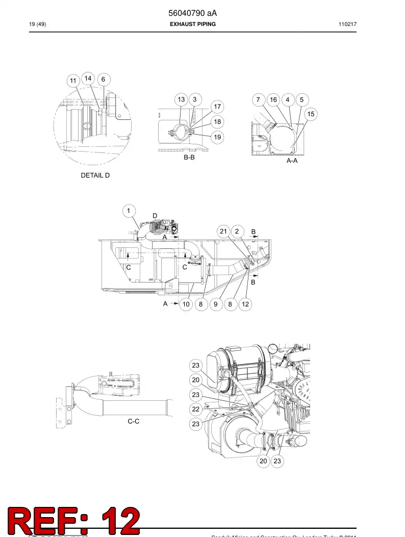 56040686 560 406 86 Muffle - Sandvik Technical Drawing
