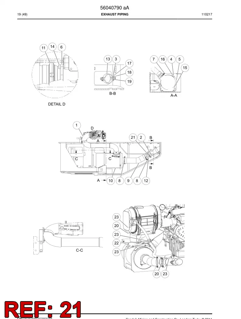 56040857 560 408 57 Clamp - Sandvik Technical Drawing