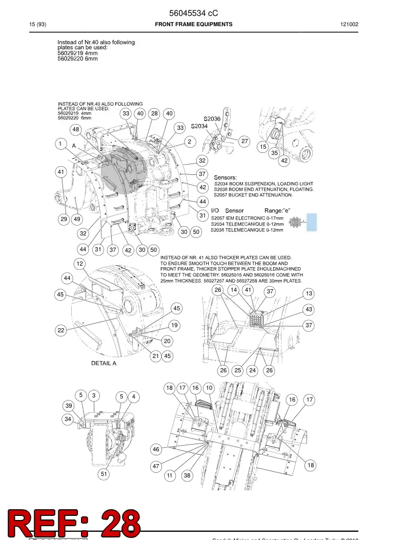 56040949 560 409 49 Guard - Sandvik Technical Drawing