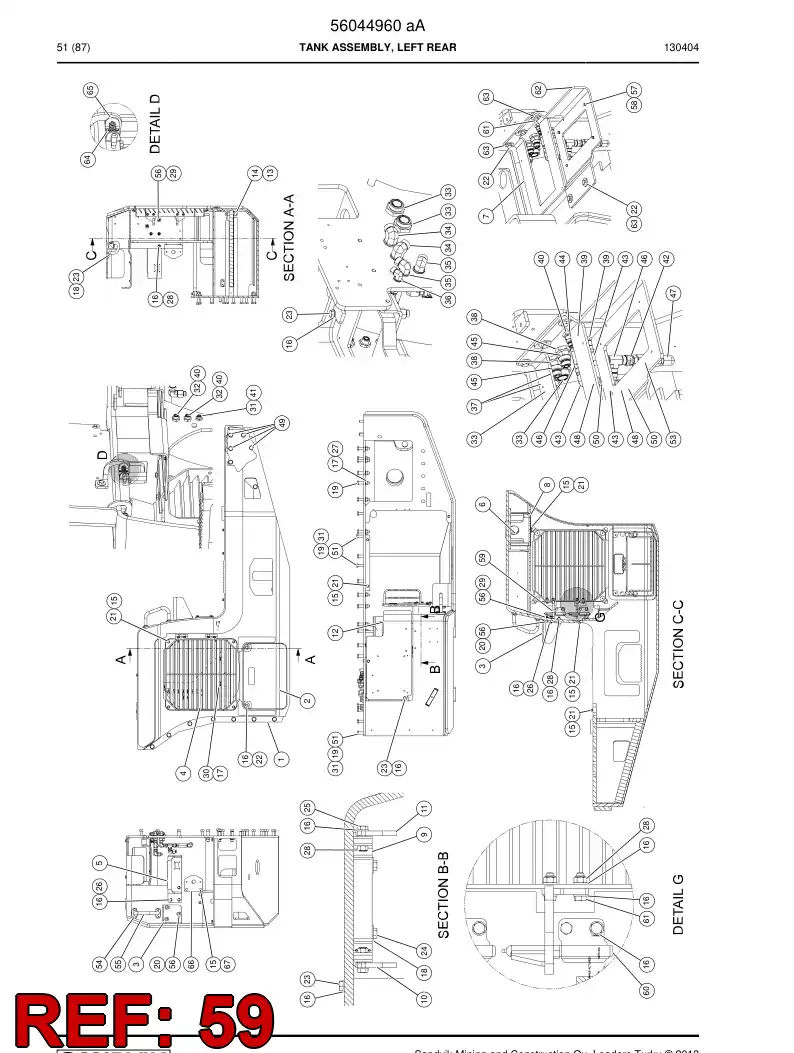 56041028 560 410 28 Hinge - Sandvik Technical Drawing