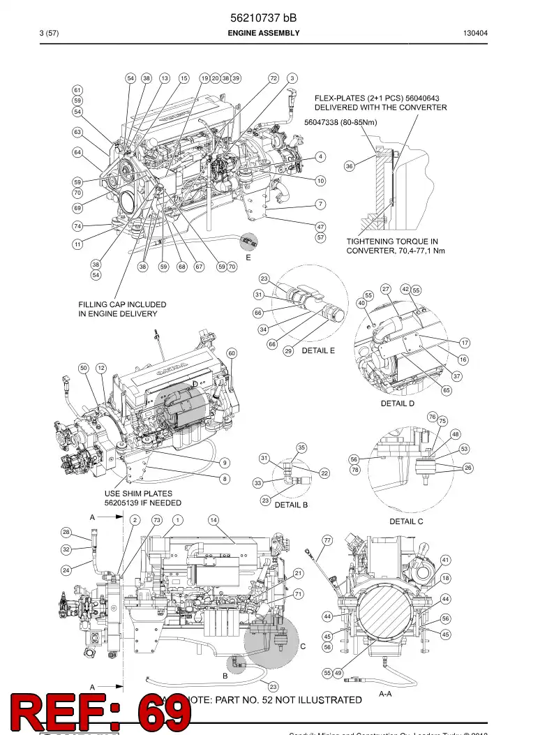 56041060 560 410 60 Bracket, Mounting - Sandvik Technical Drawing