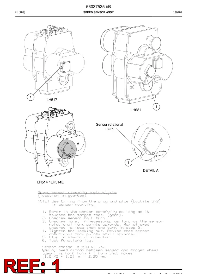 56041364 560 413 64 Sensor, Speed - Sandvik Technical Drawing