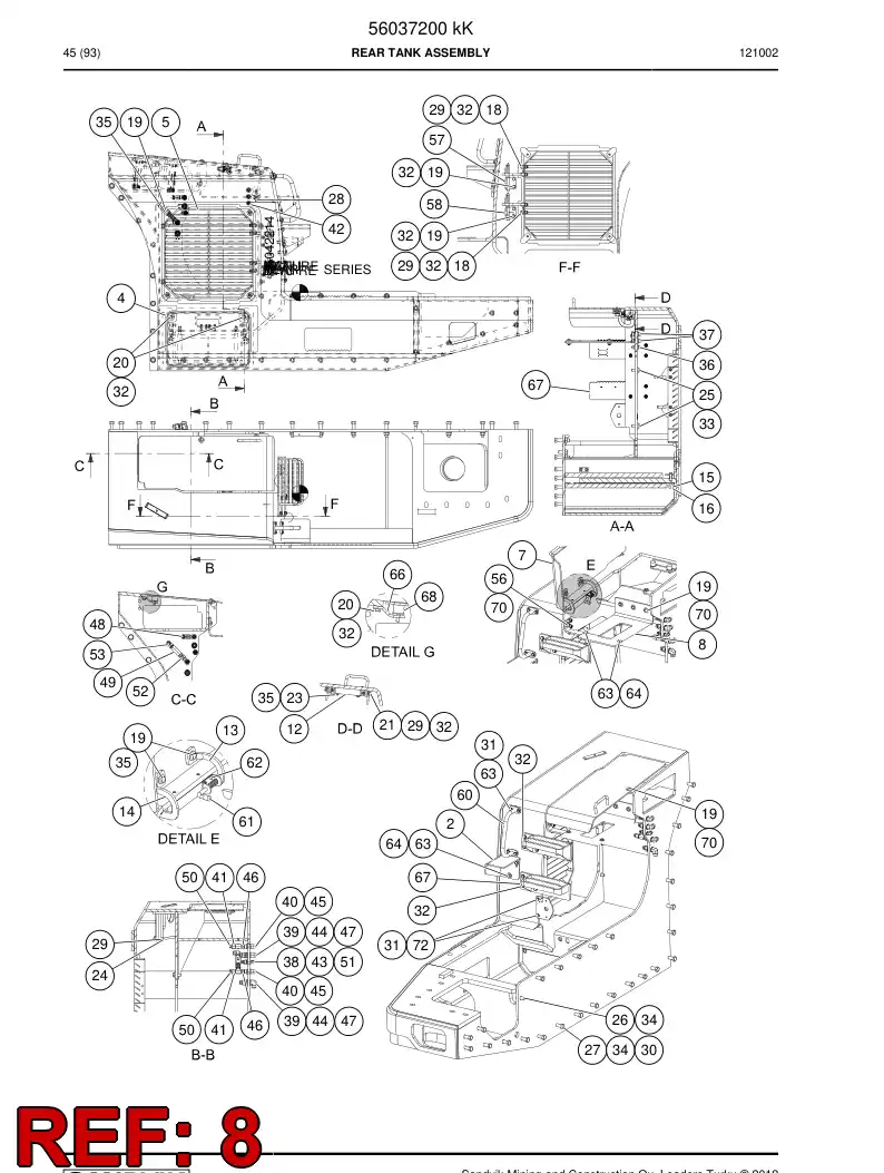 56041475 560 414 75 Supporting block - Sandvik Technical Drawing