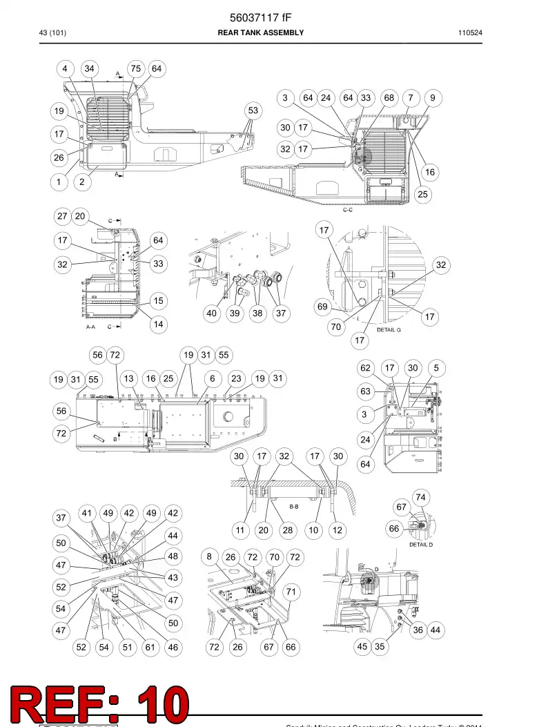 56041499 560 414 99 Hinge - Sandvik Technical Drawing