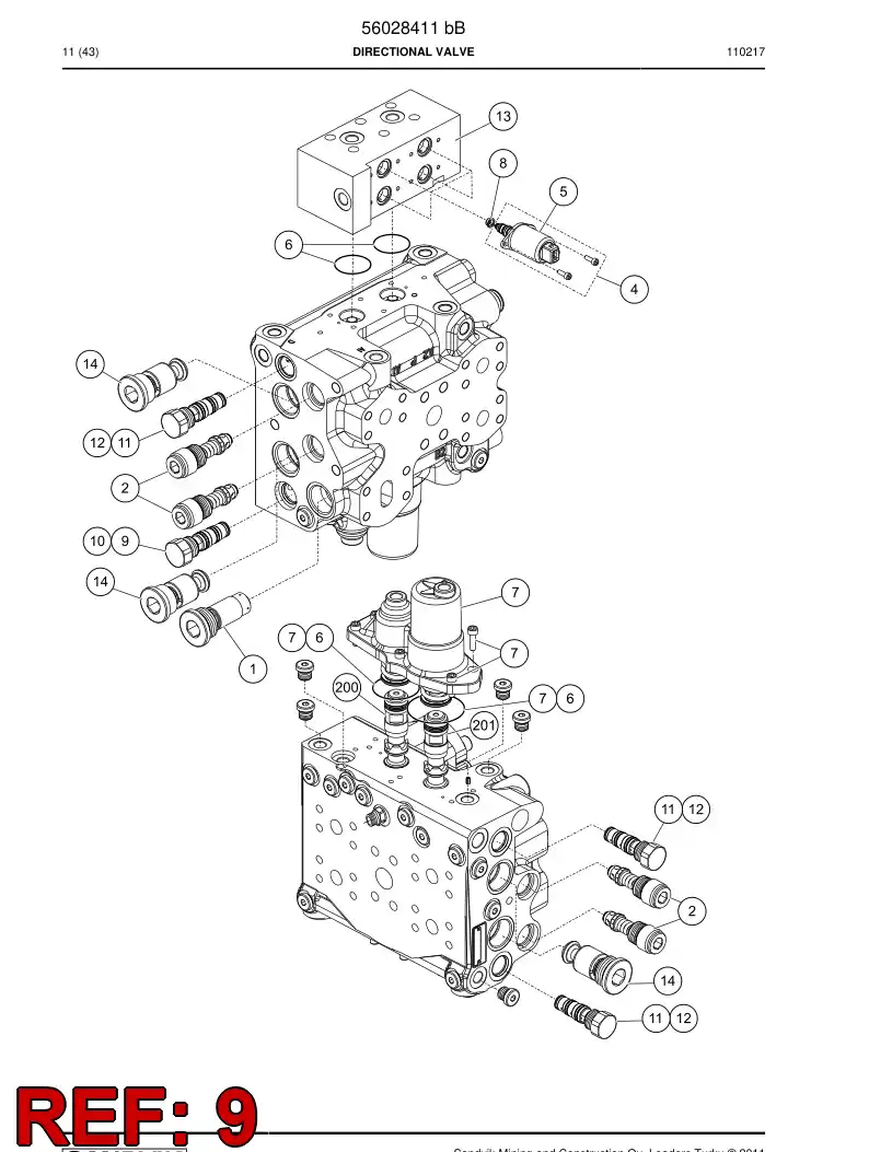 56041858 560 418 58 Valve, Sequence - Sandvik Technical Drawing