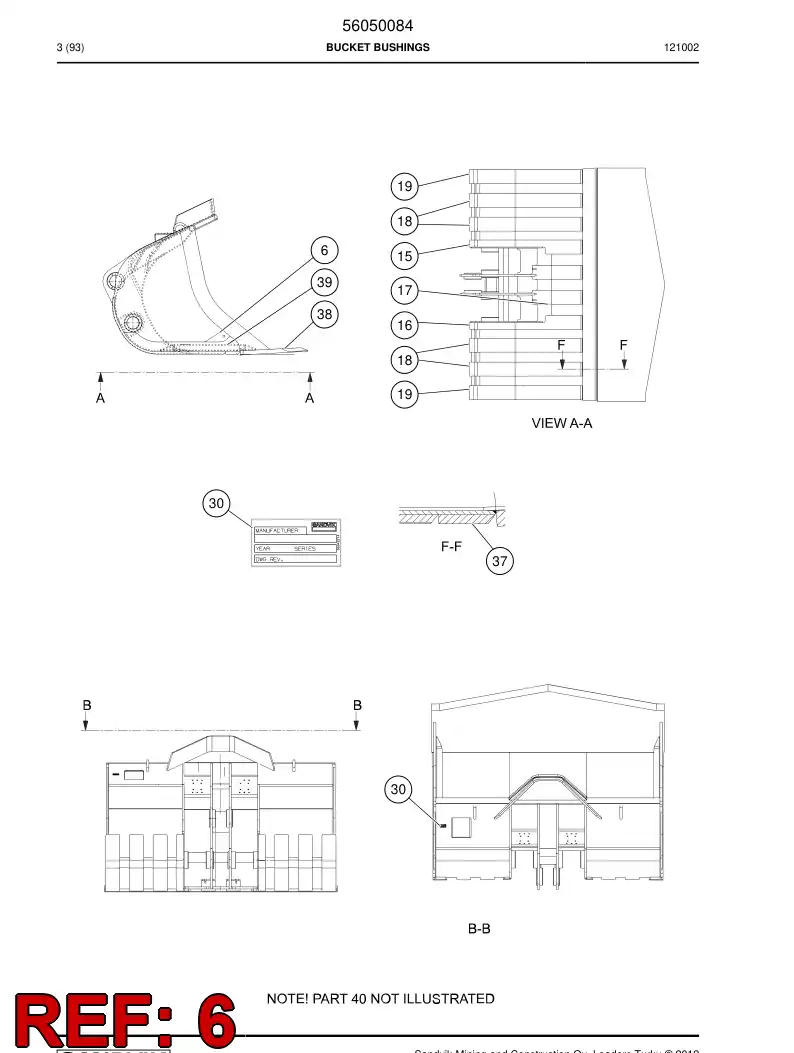 56041963 560 419 63 Elbow support - Sandvik Technical Drawing