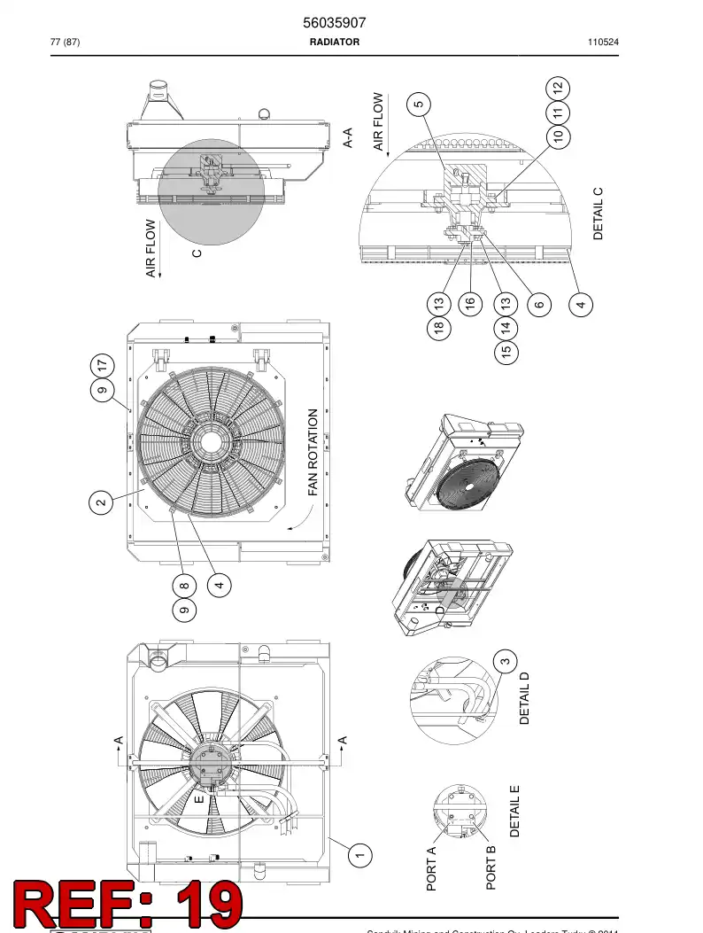56042452 560 424 52 Hose assembly - Sandvik Technical Drawing