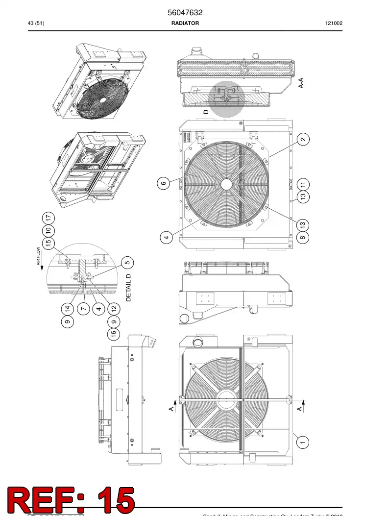 56042456 560 424 56 Screw - Sandvik Technical Drawing