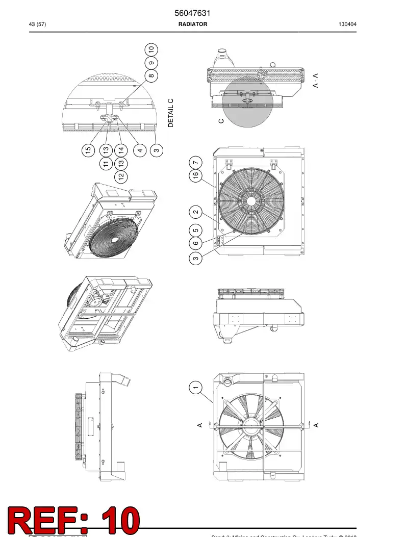 56042458 560 424 58 Guard, Fan - Sandvik Technical Drawing