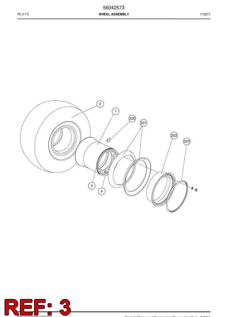56042522 560 425 22 Rim - Sandvik Technical Drawing