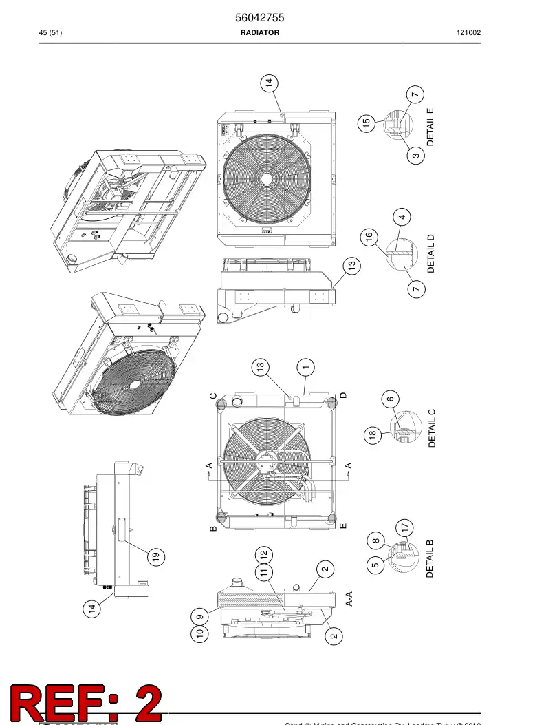 56042621 560 426 21 Support beam - Sandvik Technical Drawing