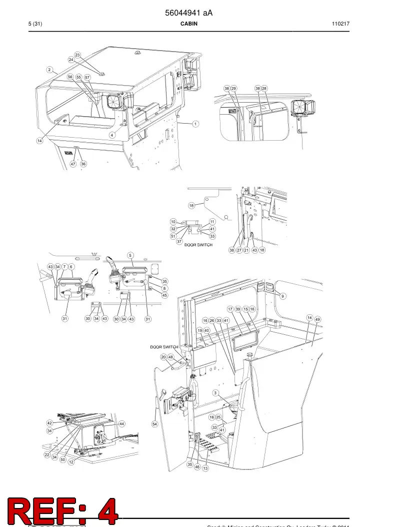 56042875 560 428 75 LIGHT ASSEMBLY - Sandvik Technical Drawing
