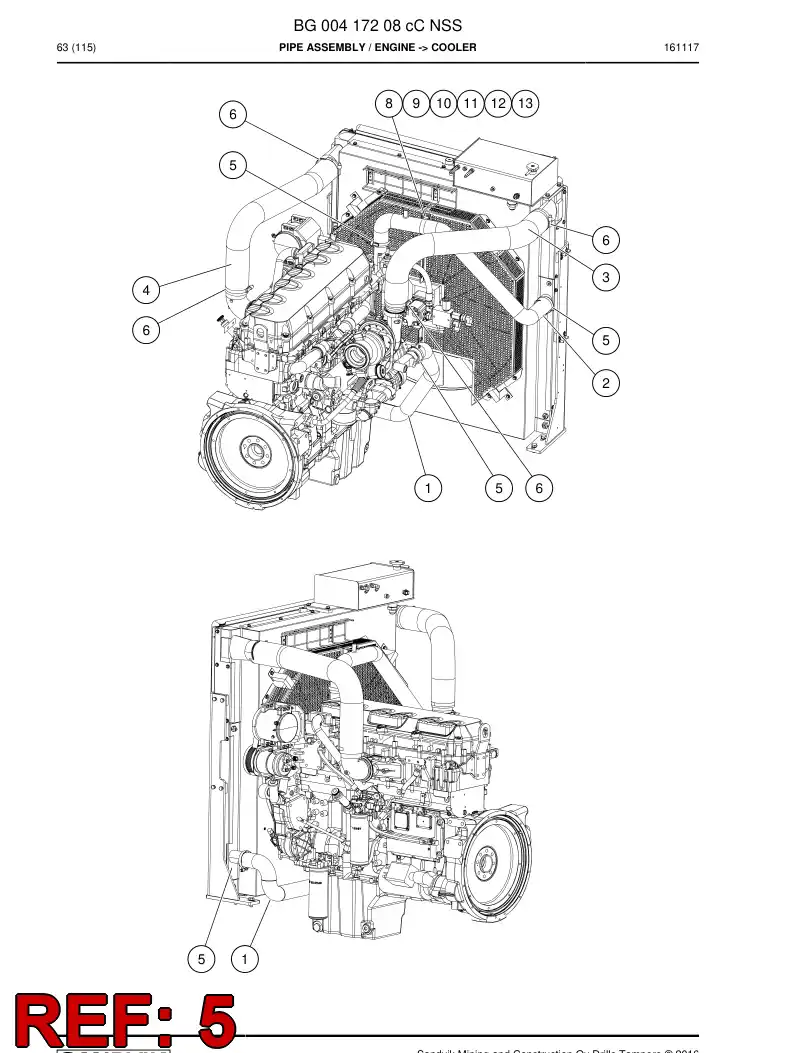 56043172 560 431 72 Clamp, Hose - Sandvik Technical Drawing