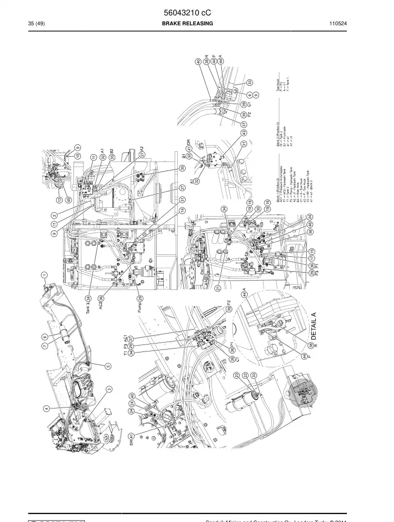 56043210c 560 432 10c BRAKE RELEASING - Sandvik Technical Drawing