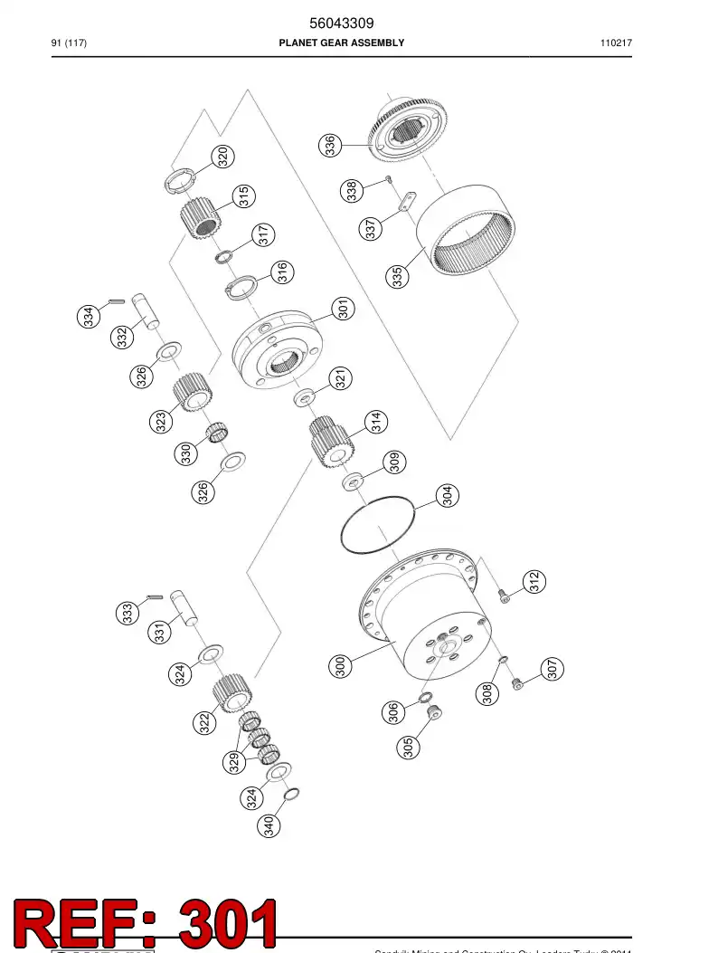 56043212 560 432 12 Planet carrier - Sandvik Technical Drawing