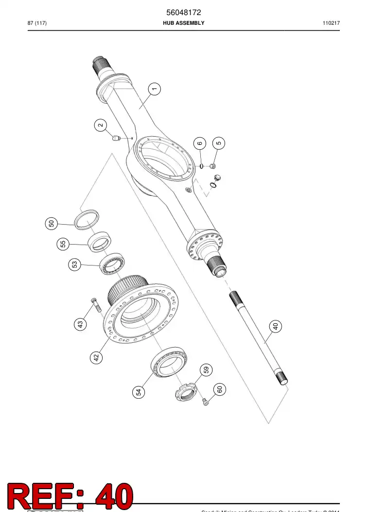 56043244 560 432 44 Shaft - Sandvik Technical Drawing