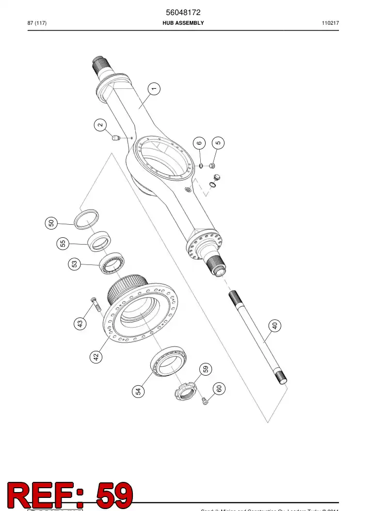 56043246 560 432 46 Nut - Sandvik Technical Drawing