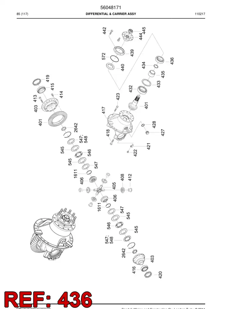 56043268 560 432 68 Bearing, Roller, Tapered - Sandvik Technical Drawing