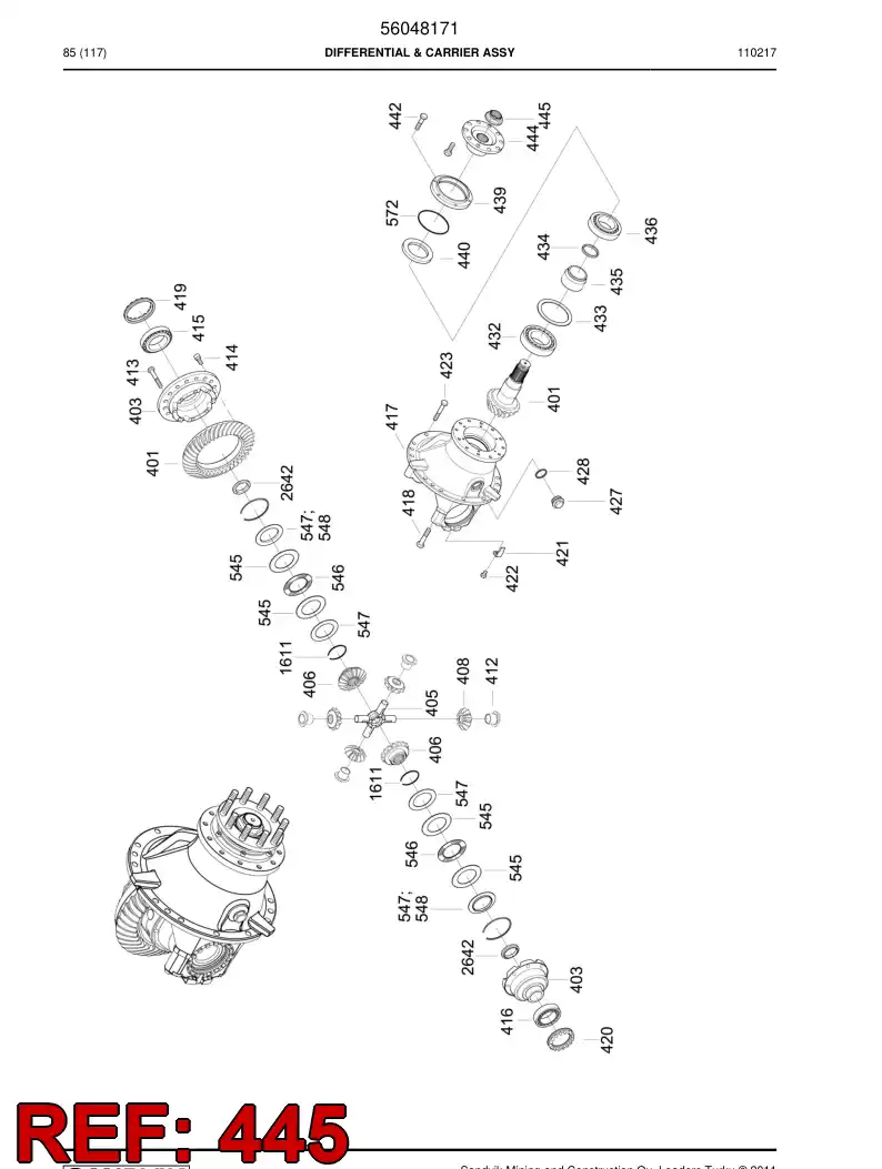 56043271 560 432 71 Nut, Adjusting - Sandvik Technical Drawing