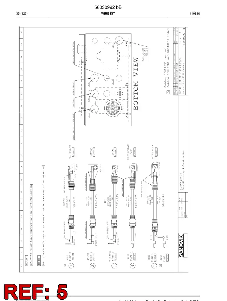56043286 560 432 86 Wiring harness - Sandvik Technical Drawing