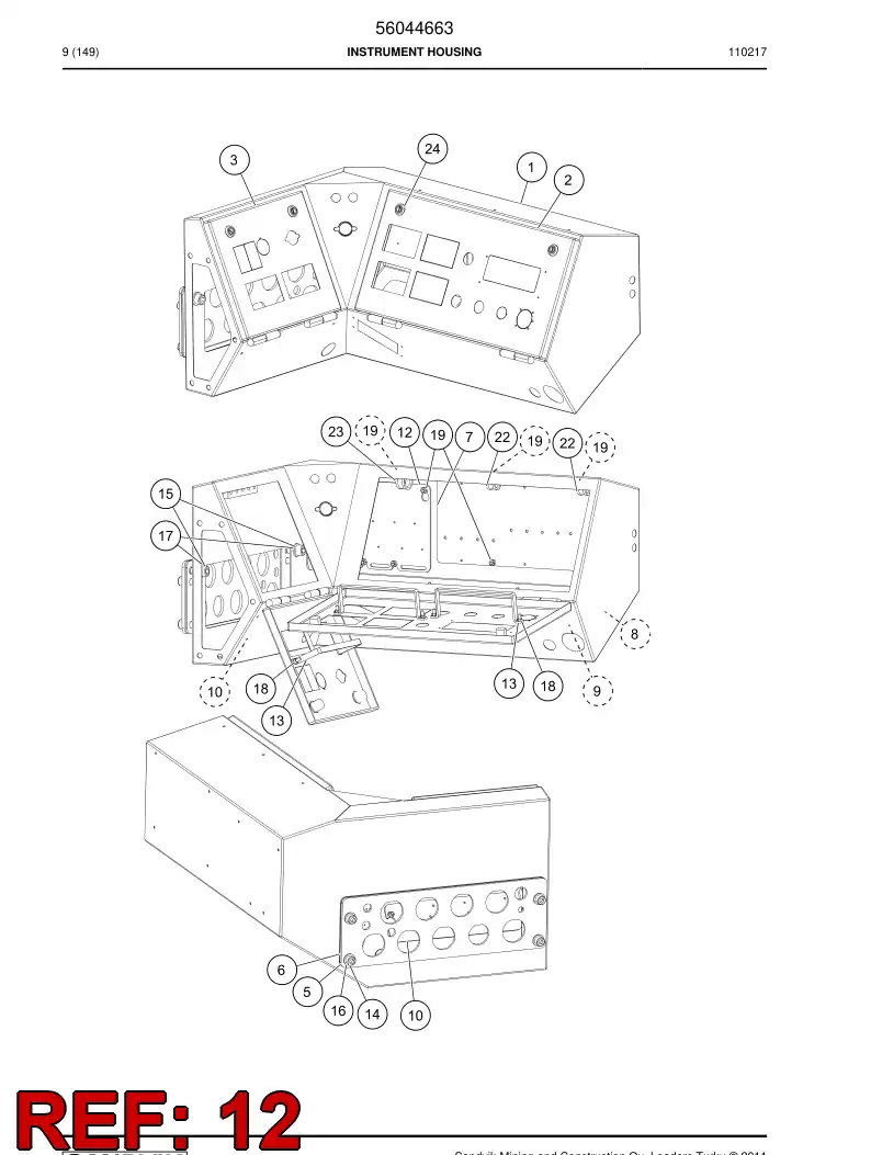 56043313 560 433 13 Plate, Mounting - Sandvik Technical Drawing