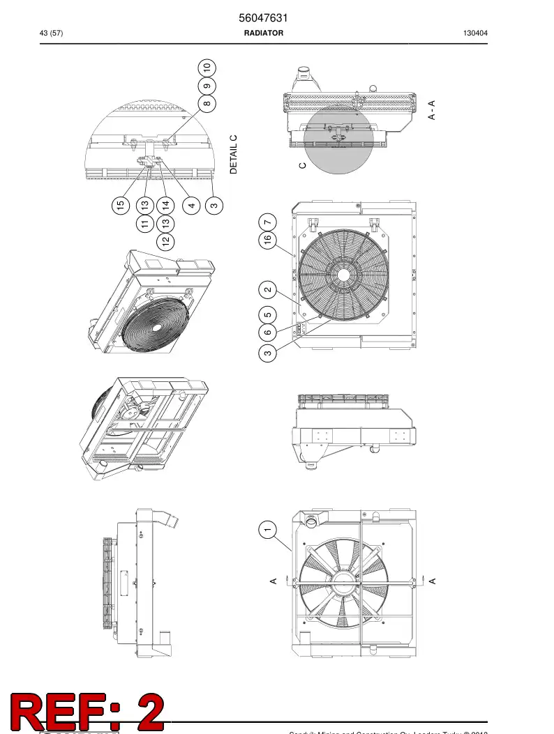 56043603 560 436 03 Shroud, Fan - Sandvik Technical Drawing