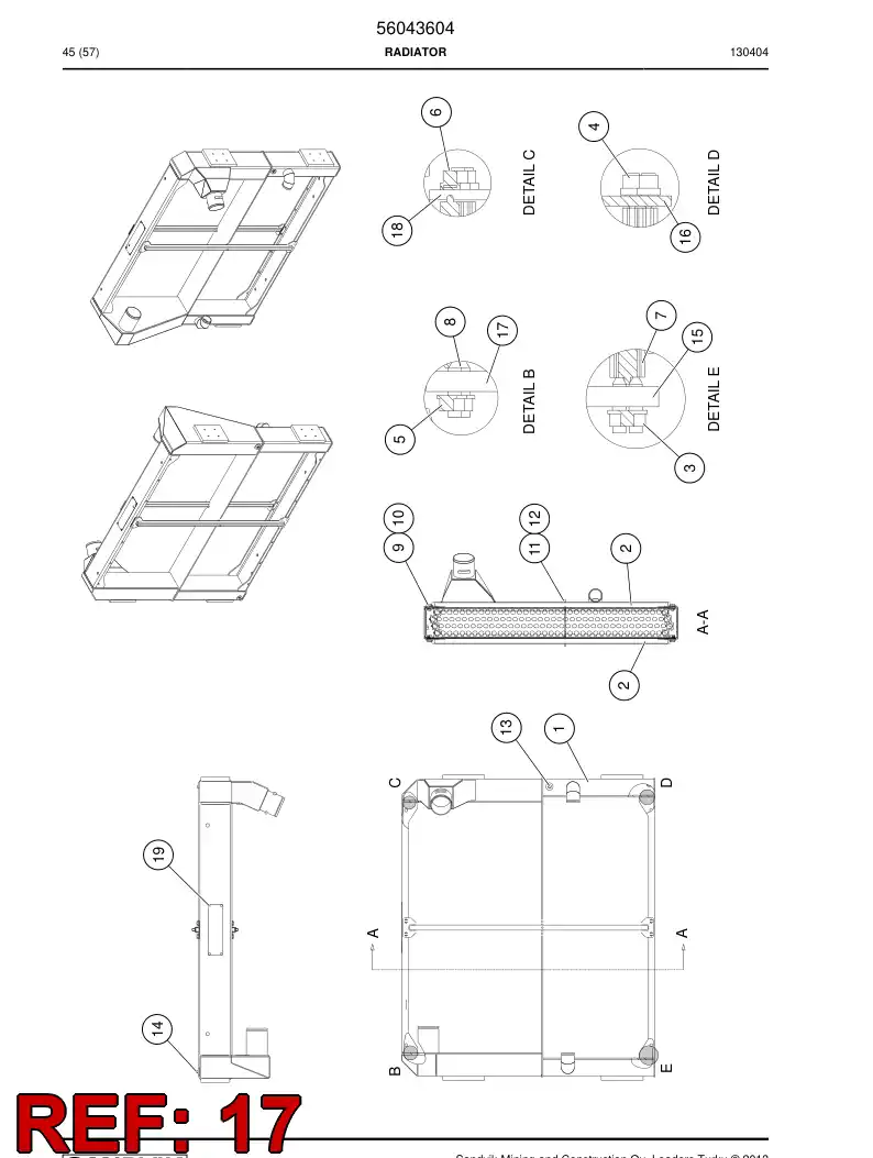 56043612 560 436 12 Plate, Guide - Sandvik Technical Drawing