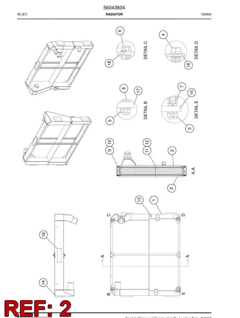 56043613 560 436 13 Beam, Support - Sandvik Technical Drawing