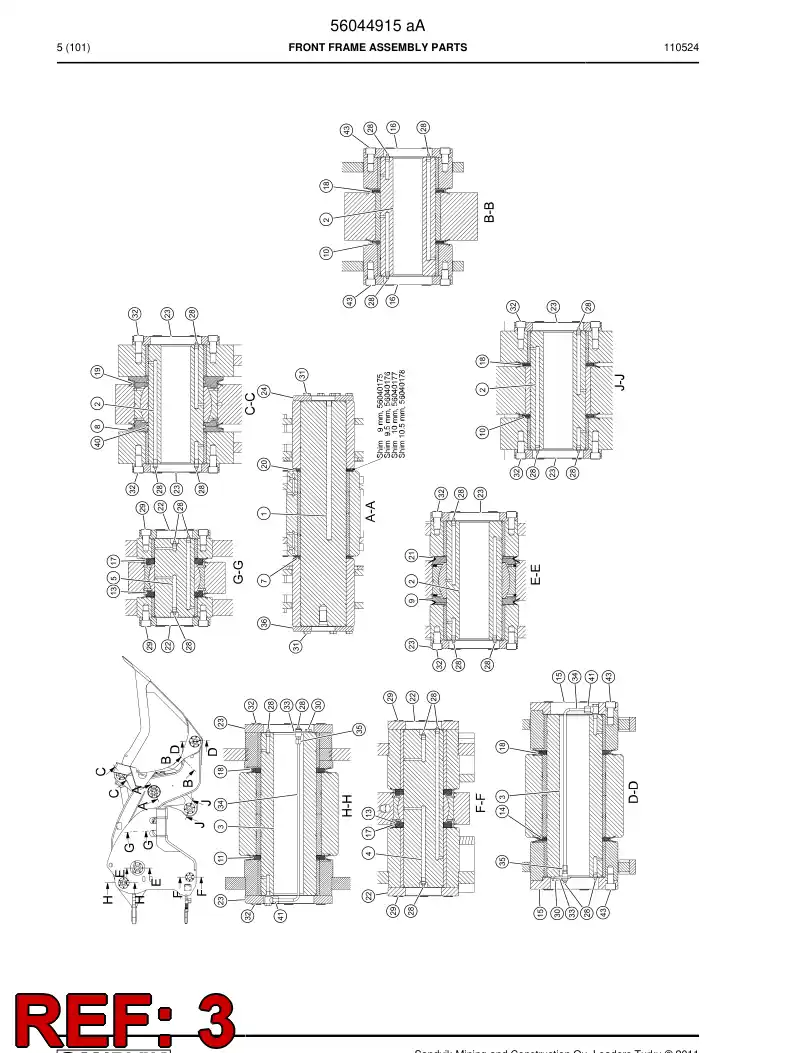 56043615 560 436 15 Clevis pin - Sandvik Technical Drawing