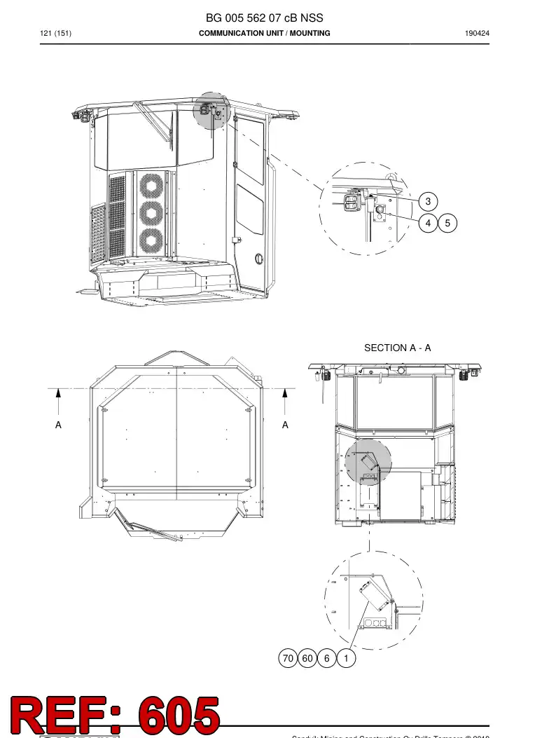 56043895a 560 438 95a Cable, Multi-Core - Sandvik Technical Drawing
