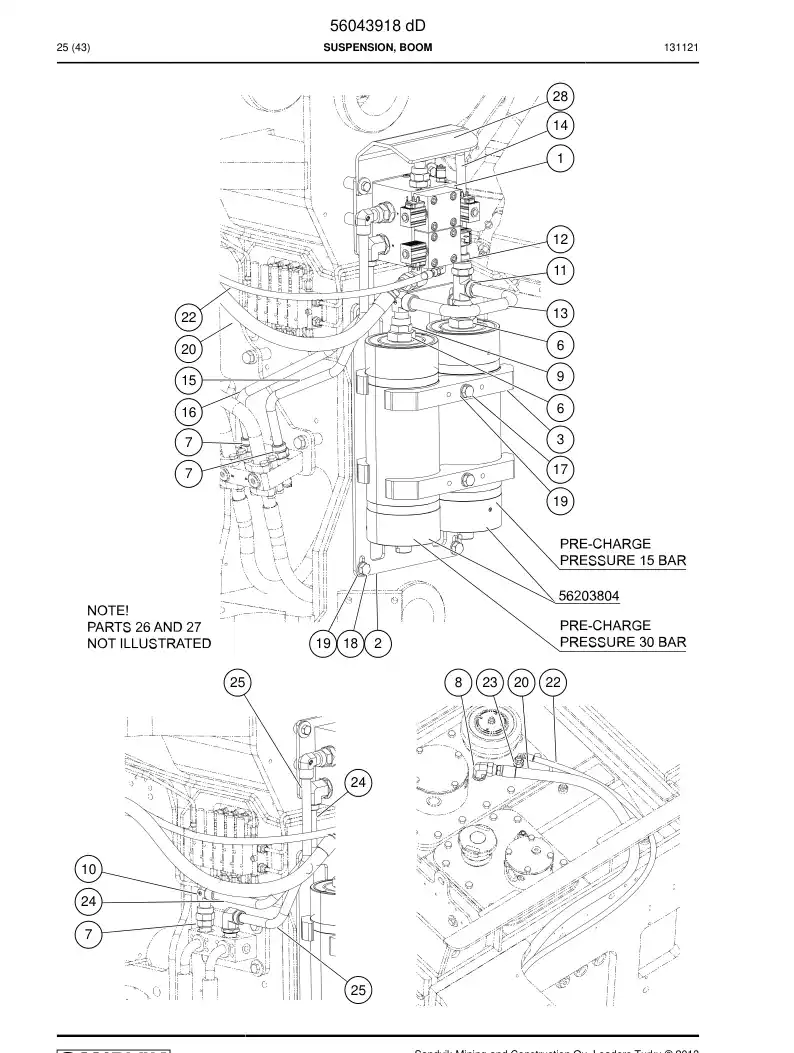 56043918d 560 439 18d Suspension, Boom - Sandvik Technical Drawing