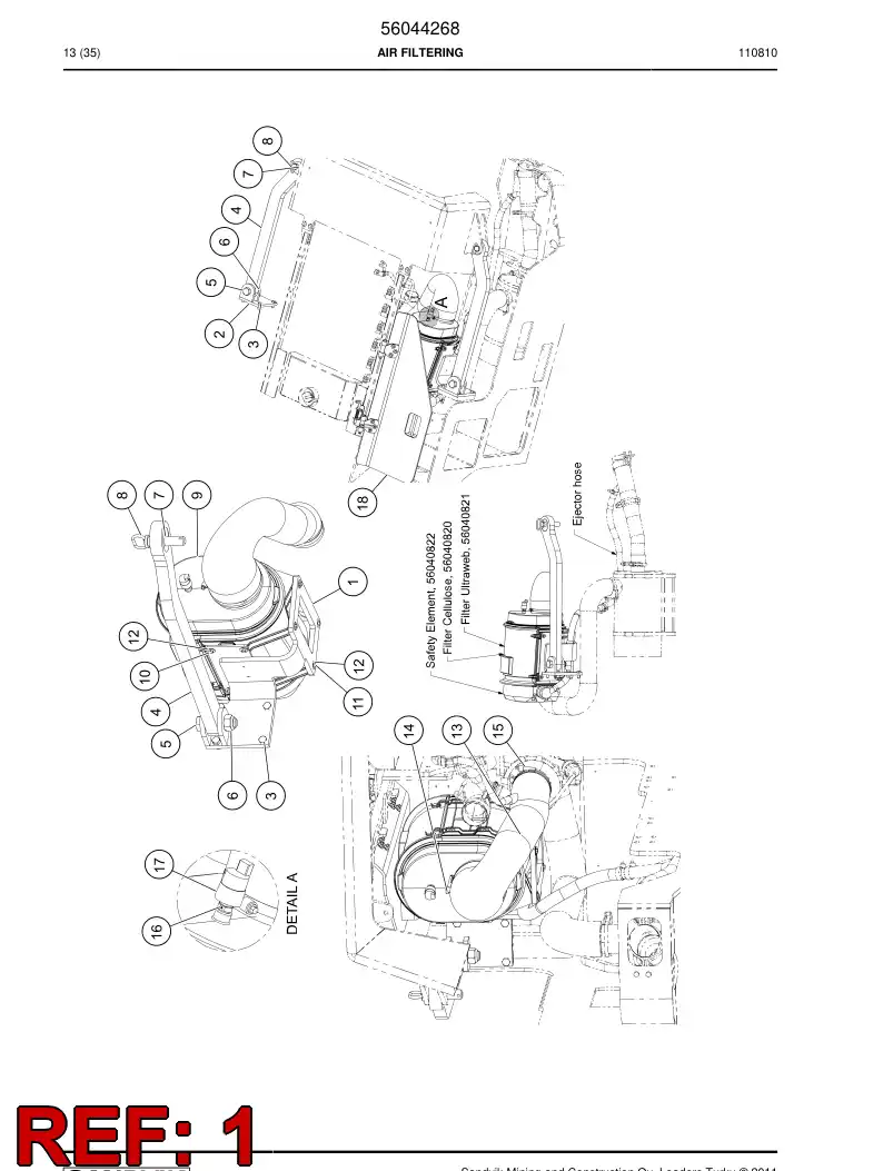 56043935 560 439 35 Supporting block assembly - Sandvik Technical Drawing