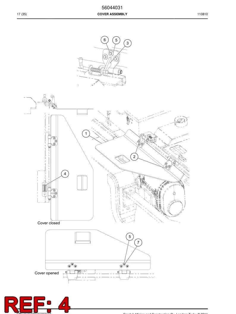 56044105 560 441 05 Lock device latch - Sandvik Technical Drawing