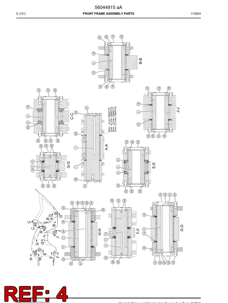 56044142 560 441 42 Clevis pin - Sandvik Technical Drawing