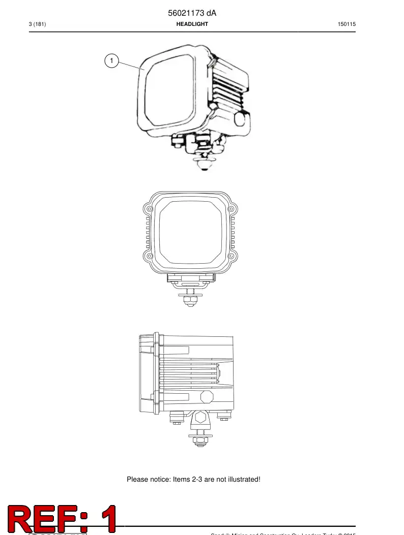 56044165 560 441 65 Sealed Beam - Sandvik Technical Drawing