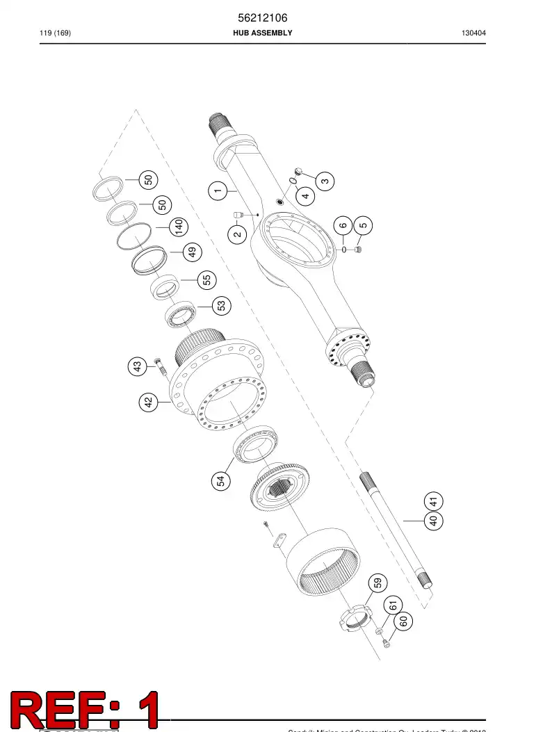56044185 560 441 85 Housing, Axle - Sandvik Technical Drawing