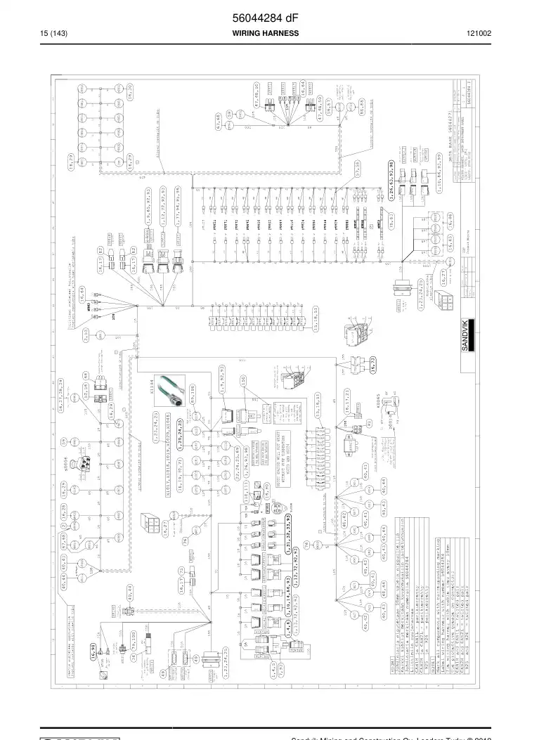 56044284d 560 442 84d WIRING HARNESS - Sandvik Technical Drawing