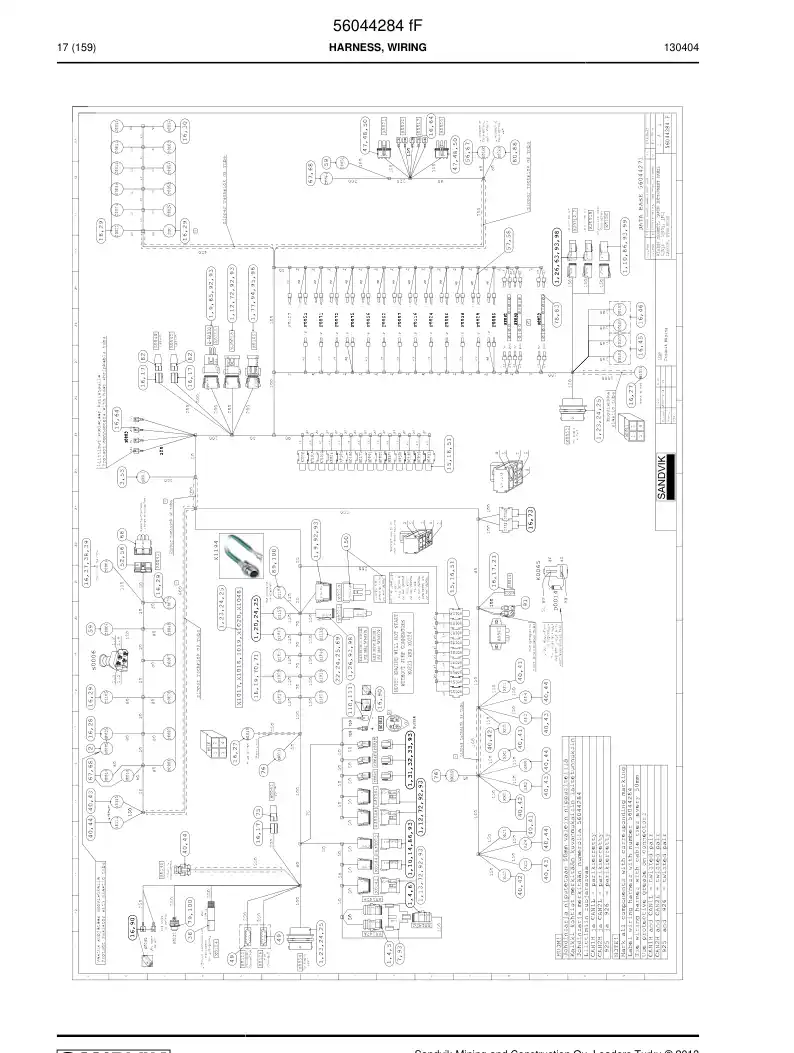 56044284f 560 442 84f Harness, Wiring - Sandvik Technical Drawing